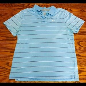 Nike Men’s Blue Striped Polo Shirt Size XL